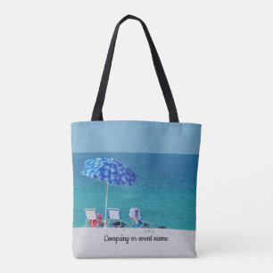 Stoelen op de Beach Canvas tas