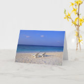 Stoelen op het strand - aanpasbaar kaart (Gele Bloem)