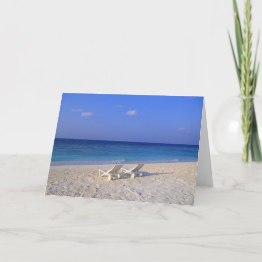 Stoelen op het strand - aanpasbaar kaart (Voorkant)