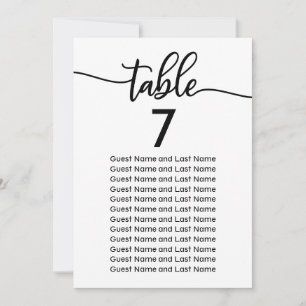 Stoelen voor bruiloftsgasten Moderne Elegante Kall Kaart