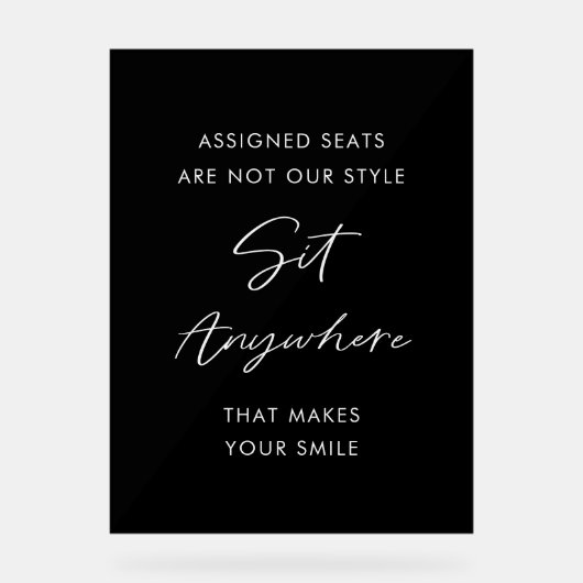 Stoelen voor Trouwceremonie Zwart Overal Zitten Acryl Bord (Voorkant)