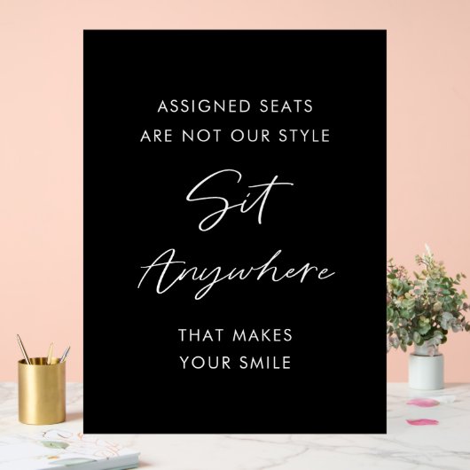 Stoelen voor Trouwceremonie Zwart Overal Zitten Acryl Bord (Huwelijk)