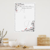 Stoelenindeling speciale bruiloft of gastenboek poster (Keuken)