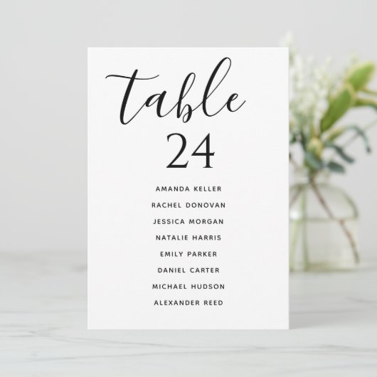 Stoelenkaart Tafelindeling Kaart Elegant (Staand voorkant)