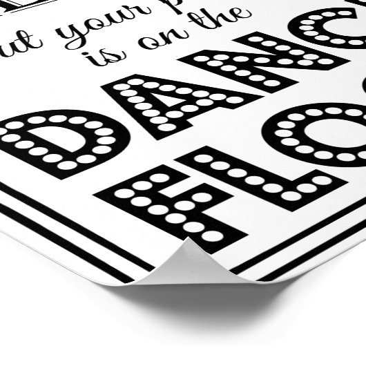 Stoelenplan dansvloer trouwfeest of feest bord poster (Hoek)