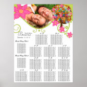 Stoelenplattegrond Bloemenboom Alfabetisch Poster (Voorkant)