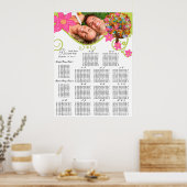 Stoelenplattegrond Bloemenboom Alfabetisch Poster (Keuken)