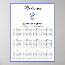 Stoelenplattegrond Bluebells Bruiloft Poster