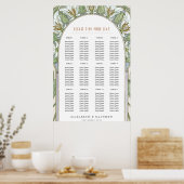 Stoelindeling Birds of Paradise Vintage Bruiloft Poster (Keuken)
