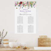 Stoelindeling Bruiloftsontbijt met Bloemen en Vlin Poster (Keuken)