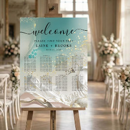 Stoelindeling | Etherische Kustlijn Turquoise Ocea Poster