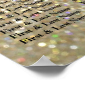 Stoelindeling - Goud Glit Fab Poster (Hoek)