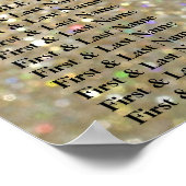 Stoelindeling - Goud Glit Fab Poster (Hoek)