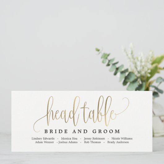 Stoelindeling Hoofdtabelkaart - Mooie kalligrafie Kaart (Staand voorkant)