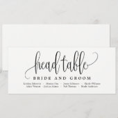 Stoelindeling Hoofdtabelkaart - Mooie kalligrafie Kaart (Voorkant / Achterkant)