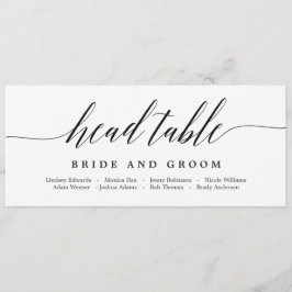 Stoelindeling Hoofdtafelkaart - Modern Schrift Kaart