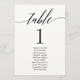 Stoelindeling Individuele Tafelkaart Modern Letter Kaart