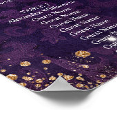 Stoelindeling Masquerade paarse glitter 9 tafels Poster (Hoek)