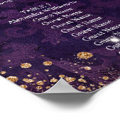 Stoelindeling masquerade paarse glitters 9 tafels poster (Hoek)
