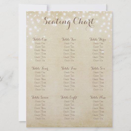 Stoelindeling met Parchment Sparkle Kaart (Achterkant)