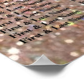 Stoelindeling - Rose Gold Glit Fab Poster (Hoek)