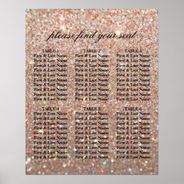 Stoelindeling - Rose Gold Glit Fab Poster