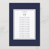 Stoelindeling Tafel Nummer Navy Blauw Kaart (Achterkant)