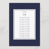 Stoelindeling Tafel Nummer Navy Blauw Kaart (Voorkant)