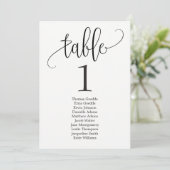 Stoelindeling Tafelkaart Elegante Calligraphy Kaart (Staand voorkant)