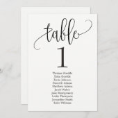 Stoelindeling Tafelkaart Elegante Calligraphy Kaart (Voorkant / Achterkant)