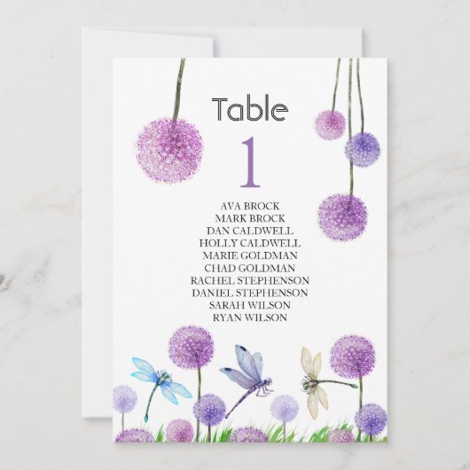 Stoelindeling Tafelkaart Leuke Calligrafie Kaart (Voorkant)