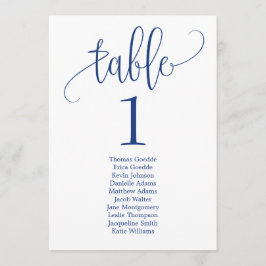 Stoelindeling Tafelkaart Leukige Calligraphy Navy Kaart