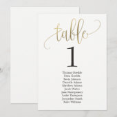 Stoelindeling Tafelkaart Lovely Calligraphy Kaart (Voorkant / Achterkant)