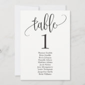 Stoelindeling Tafelkaart Lovely Calligraphy Kaart (Voorkant)