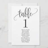 Stoelindeling Tafelkaart Lovely Calligraphy Kaart (Voorkant)