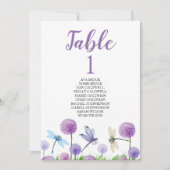 Stoelindeling Tafelkaart met mooie kalligrafie Kaart (Voorkant)