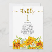 Stoelindeling Tafelkaart met mooie kalligrafie Kaart (Voorkant)