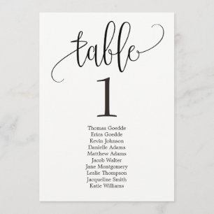 Stoelindeling Tafelkaart Mooie Calligrafie Kaart