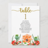 Stoelindeling Tafelkaart Mooie Calligrafie Kaart (Voorkant)