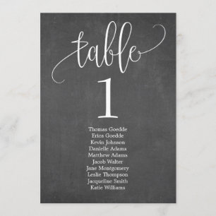 Stoelindeling Tafelkaart Mooie Calligrafie Kaart