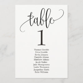 Stoelindeling Tafelkaart Mooie Calligrafie Kaart