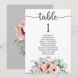 Stoelindeling Tafelkaart Mooie Calligrafie Kaart