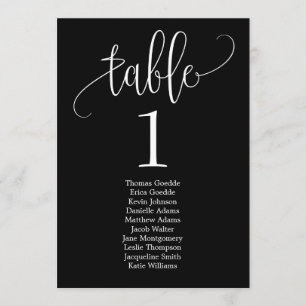 Stoelindeling Tafelkaart Mooie Calligrafie Kaart