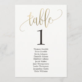 Stoelindeling Tafelkaart Mooie Calligrafie Kaart