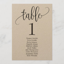 Stoelindeling Tafelkaart Mooie Calligrafie Kaart