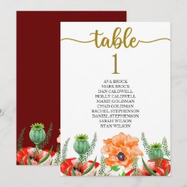 Stoelindeling Tafelkaart Mooie kalligrafie Kaart