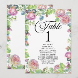 Stoelindeling Tafelkaart Mooie Kalligrafie Kaart