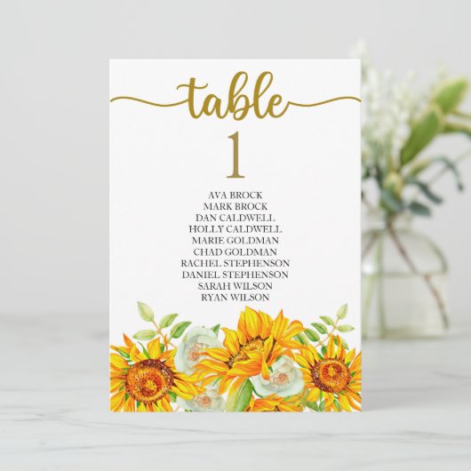 Stoelindeling Tafelkaart Mooie kalligrafie Kaart (Staand voorkant)