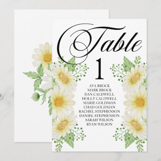 Stoelindeling Tafelkaart Mooie kalligrafie Kaart (Voorkant / Achterkant)