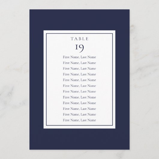 Stoelindeling Tafelnummer in Marineblauw (Achterkant)